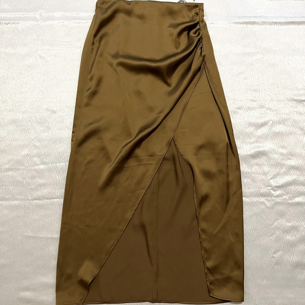 Satin pencil skirt